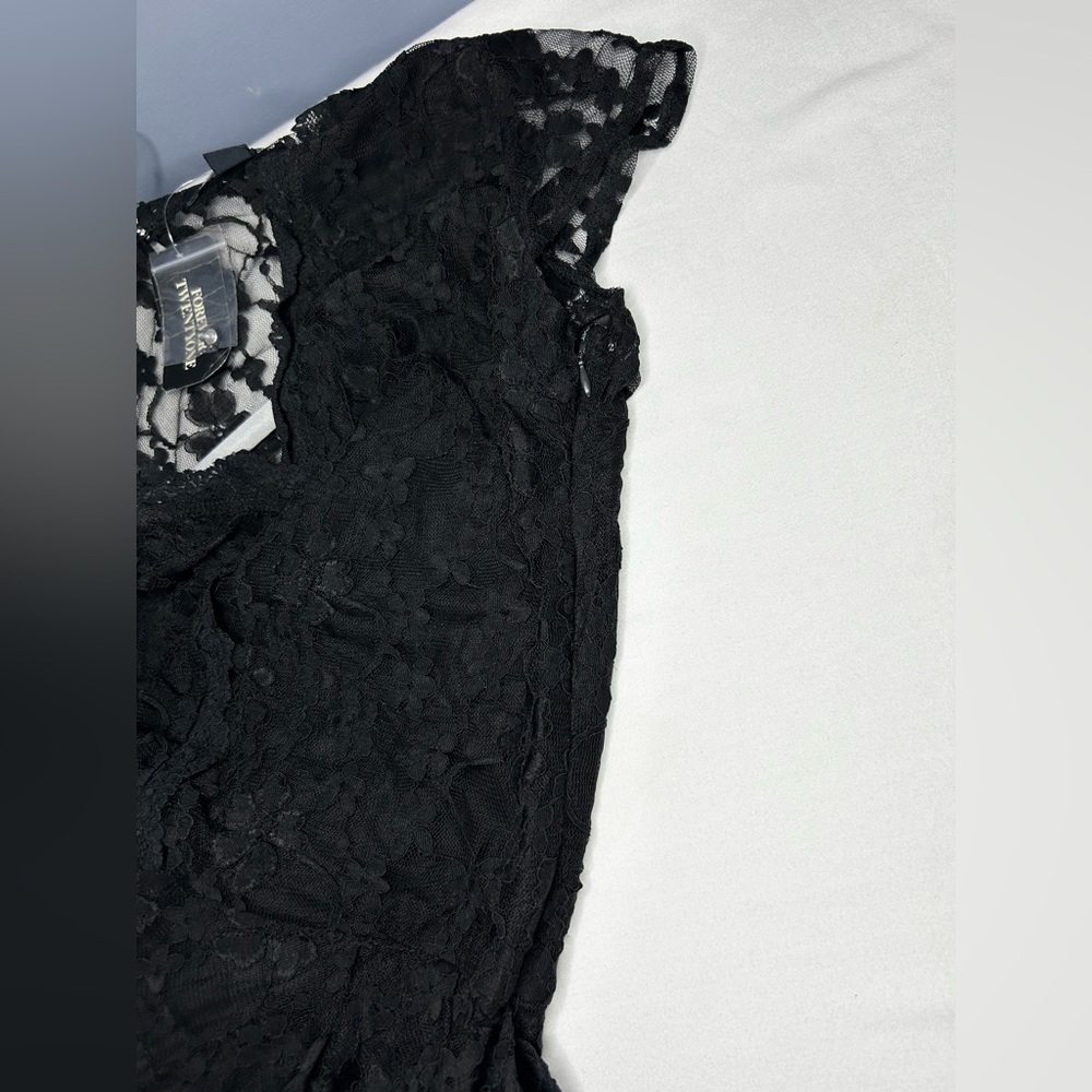 Forever 21 Romper M Black Floral Lace Coquette V Neck Sexy Whimsygoth Fairy Goth - Picture 13 of 16